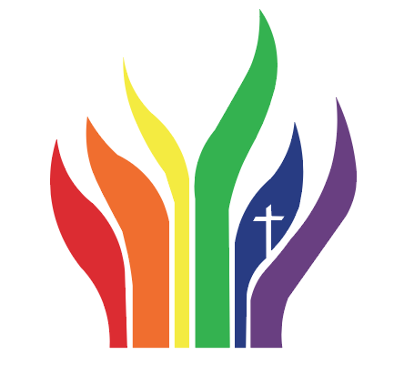 Screen Shot 2020-06-23 at 4.16.40 PM Rainbow-colored flames with a white cross.